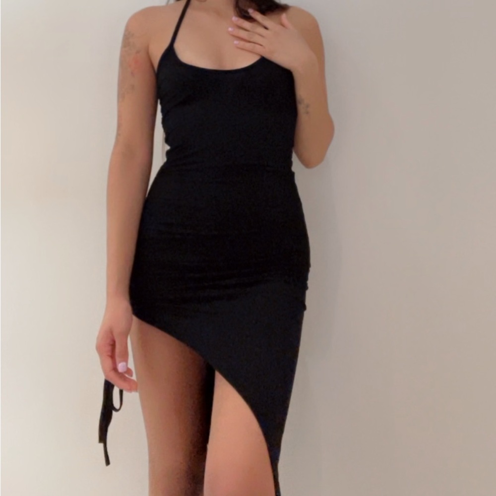 Slit Black Dress